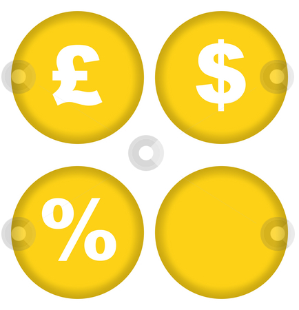 To use this stock image in your creative project, please select the size you need over to the right and click the "Add to Cart" button.
Your downloaded image will come with the Cutcaster watermark removed so don’t worry about the watermark you see on this page. Currency buttons stock photo, Sterling and dollar currency buttons with percentage sign, isolated on white. by Martin Crowdy