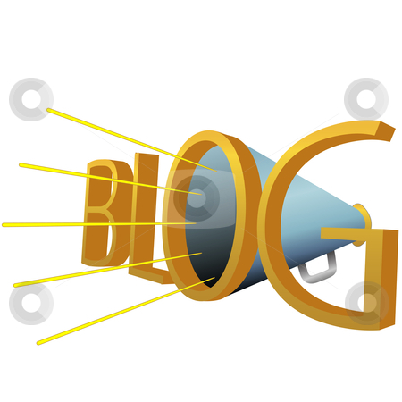 To use this stock image in your creative project, please select the size you need over to the right and click the "Add to Cart" button.
Your downloaded image will come with the Cutcaster watermark removed so don’t worry about the watermark you see on this page. Big BLOG 3D Megaphone for high powered blogging stock vector clipart, A Big Blue BLOG 3D Megaphone for loud high powered blogging. by Michael Brown
