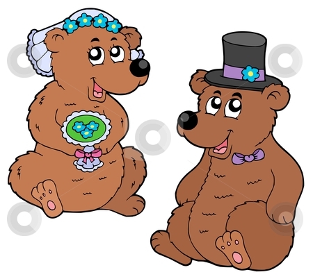 To use this stock image in your creative project, please select the size you need over to the right and click the "Add to Cart" button.
Your downloaded image will come with the Cutcaster watermark removed so don’t worry about the watermark you see on this page. Bear wedding stock vector clipart, Bear wedding on white background - vector illustration. by Klara Viskova