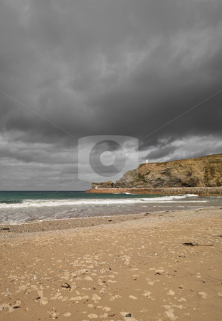 To use this stock image in your creative project, please select the size you need over to the right and click the "Add to Cart" button.
Your downloaded image will come with the Cutcaster watermark removed so don’t worry about the watermark you see on this page. Dark clouds over Portreath beach, Cornwall UK. stock photo, Dark clouds over Portreath beach, Cornwall UK. by Stephen Rees