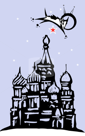 To use this stock image in your creative project, please select the size you need over to the right and click the "Add to Cart" button.
Your downloaded image will come with the Cutcaster watermark removed so don’t worry about the watermark you see on this page. Laika over Red Square stock vector clipart, Laika the cosmonaut dog flying over red square and the Kremlin in Russia. by Jeffrey Thompson