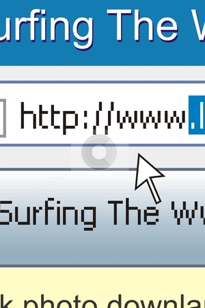 To use this stock image in your creative project, please select the size you need over to the right and click the "Add to Cart" button.
Your downloaded image will come with the Cutcaster watermark removed so don’t worry about the watermark you see on this page. Web Surfing stock vector clipart, Address line on the computer blue gray white background the cursor arrow by Čerešňák