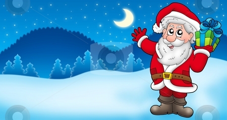 To use this stock image in your creative project, please select the size you need over to the right and click the "Add to Cart" button.
Your downloaded image will come with the Cutcaster watermark removed so don’t worry about the watermark you see on this page. Landscape with Santa Claus 2 stock photo, Landscape with Santa Claus 2 - color illustration. by Klara Viskova