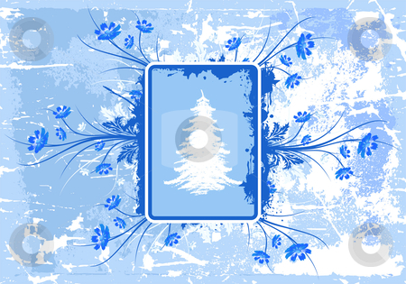 To use this stock image in your creative project, please select the size you need over to the right and click the "Add to Cart" button.
Your downloaded image will come with the Cutcaster watermark removed so don’t worry about the watermark you see on this page. Grunge winter background stock vector clipart, Abstract grunge background with Christmas tree and blue flowers by Vadym Nechyporenko