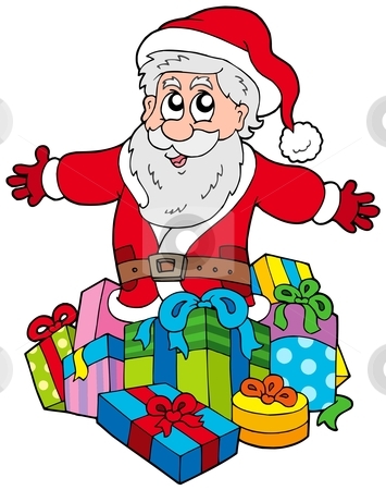 To use this stock image in your creative project, please select the size you need over to the right and click the "Add to Cart" button.
Your downloaded image will come with the Cutcaster watermark removed so don’t worry about the watermark you see on this page. Santa Claus with pile of gifts stock vector clipart, Santa Claus with pile of gifts - vector illustration. by Klara Viskova