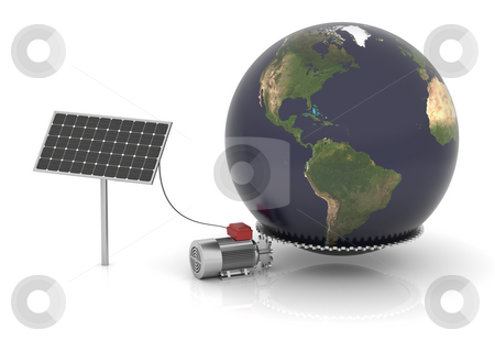 To use this stock image in your creative project, please select the size you need over to the right and click the "Add to Cart" button.
Your downloaded image will come with the Cutcaster watermark removed so don’t worry about the watermark you see on this page. Solar energy can move the world stock photo, Solar panel produces electrical energy and moves the world. Map come from http://visibleearth.nasa.gov by Nuno Andre