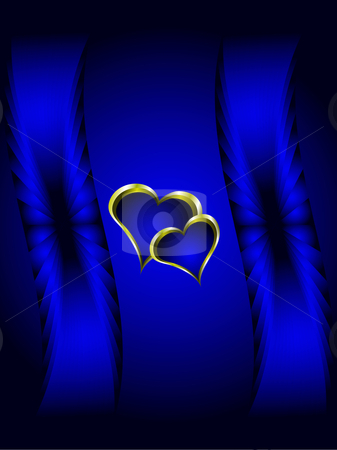 To use this stock image in your creative project, please select the size you need over to the right and click the "Add to Cart" button.
Your downloaded image will come with the Cutcaster watermark removed so don’t worry about the watermark you see on this page. Blue and Gold Hearts Valentines Background stock vector clipart, A valentines vector illustration with a gold heart with room for text on a deep blue background by Mike Price