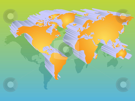 To use this stock image in your creative project, please select the size you need over to the right and click the "Add to Cart" button.
Your downloaded image will come with the Cutcaster watermark removed so don’t worry about the watermark you see on this page. World map stock photo, Map of the world illustration, 3d effect by Kheng Guan Toh