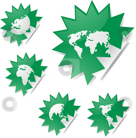 To use this stock image in your creative project, please select the size you need over to the right and click the "Add to Cart" button.
Your downloaded image will come with the Cutcaster watermark removed so don’t worry about the watermark you see on this page. World map stickers stock photo, World map icons on spiky sticker shapes by Kheng Guan Toh