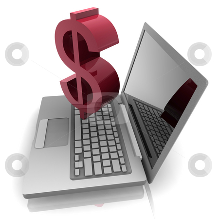 To use this stock image in your creative project, please select the size you need over to the right and click the "Add to Cart" button.
Your downloaded image will come with the Cutcaster watermark removed so don’t worry about the watermark you see on this page. Online money notebook stock photo, Computer online finance money with dollar sign and notebook by Kheng Guan Toh