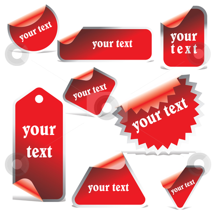To use this stock image in your creative project, please select the size you need over to the right and click the "Add to Cart" button.
Your downloaded image will come with the Cutcaster watermark removed so don’t worry about the watermark you see on this page. Vector stickers stock vector clipart, by ojal_2