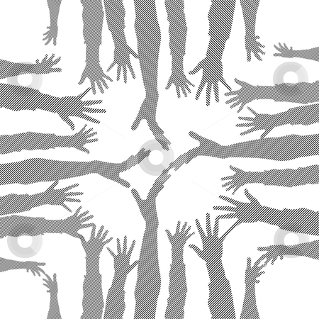 To use this stock image in your creative project, please select the size you need over to the right and click the "Add to Cart" button.
Your downloaded image will come with the Cutcaster watermark removed so don’t worry about the watermark you see on this page. Hands stock vector clipart, Party hand silhouettes made from lines by ojal_2