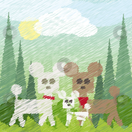To use this stock image in your creative project, please select the size you need over to the right and click the "Add to Cart" button.
Your downloaded image will come with the Cutcaster watermark removed so don’t worry about the watermark you see on this page. Three poodles stock vector clipart, Three poodles taking a walk in the park by Karin Claus