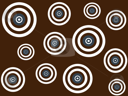 To use this stock image in your creative project, please select the size you need over to the right and click the "Add to Cart" button.
Your downloaded image will come with the Cutcaster watermark removed so don’t worry about the watermark you see on this page. Blue,white and brown retro targets on brown background stock vector clipart, Vector illustration of brown, blue and white retro targets on brown background by Rachel Gordon
