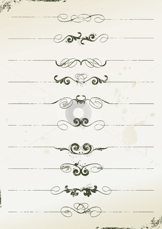 To use this stock image in your creative project, please select the size you need over to the right and click the "Add to Cart" button.
Your downloaded image will come with the Cutcaster watermark removed so don’t worry about the watermark you see on this page. Curly grunge page rules stock vector clipart, Curly grunge page rules - vector illustration by ojal_2