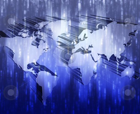To use this stock image in your creative project, please select the size you need over to the right and click the "Add to Cart" button.
Your downloaded image will come with the Cutcaster watermark removed so don’t worry about the watermark you see on this page. Modern world map stock photo, Modern world map with data transfer technology illustration by Kheng Guan Toh