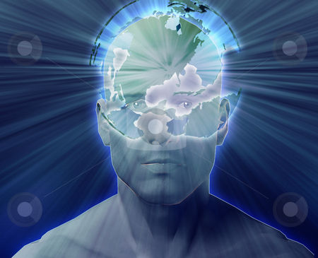 To use this stock image in your creative project, please select the size you need over to the right and click the "Add to Cart" button.
Your downloaded image will come with the Cutcaster watermark removed so don’t worry about the watermark you see on this page. Thinking about world stock photo, Man thinking about global international issues, floating over head by Kheng Guan Toh