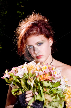 To use this stock image in your creative project, please select the size you need over to the right and click the "Add to Cart" button.
Your downloaded image will come with the Cutcaster watermark removed so don’t worry about the watermark you see on this page. Red Head with Flowers stock photo, Red Head with Flowers by Jim DeLillo