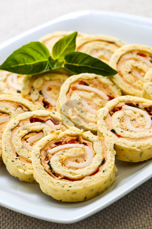 To use this stock image in your creative project, please select the size you need over to the right and click the "Add to Cart" button.
Your downloaded image will come with the Cutcaster watermark removed so don’t worry about the watermark you see on this page. Mini sandwich spiral roll appetizers stock photo, Plate of many mini bite size sandwich appetizers by Elena Elisseeva