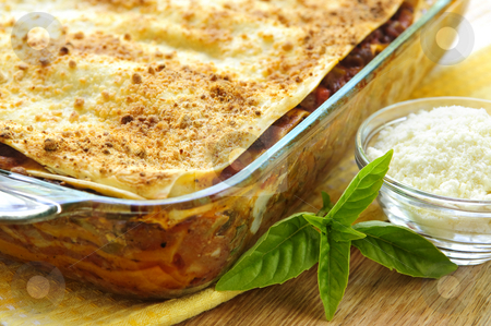 To use this stock image in your creative project, please select the size you need over to the right and click the "Add to Cart" button.
Your downloaded image will come with the Cutcaster watermark removed so don’t worry about the watermark you see on this page. Lasagna stock photo, Fresh baked lasagna casserole with grated parmesan cheese by Elena Elisseeva