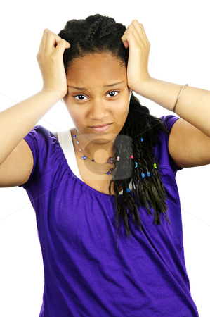 To use this stock image in your creative project, please select the size you need over to the right and click the "Add to Cart" button.
Your downloaded image will come with the Cutcaster watermark removed so don’t worry about the watermark you see on this page. Teenage girl frustrated stock photo, Isolated portrait of frustrated black teenage girl by Elena Elisseeva