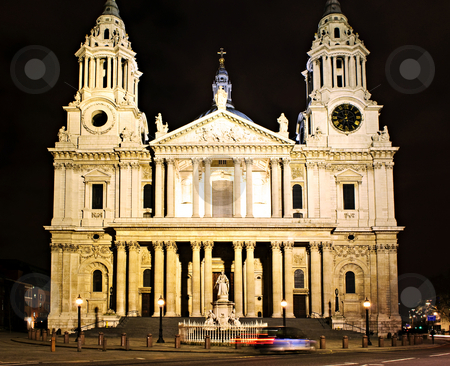 To use this stock image in your creative project, please select the size you need over to the right and click the "Add to Cart" button.
Your downloaded image will come with the Cutcaster watermark removed so don’t worry about the watermark you see on this page. St. Paul's Cathedral London at night stock photo, St. Paul's Cathedral Great West Door in London at night by Elena Elisseeva