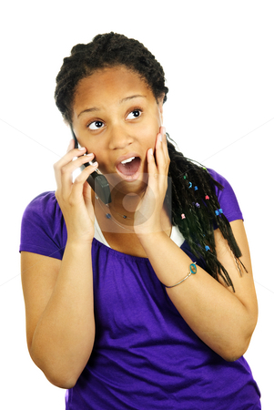 To use this stock image in your creative project, please select the size you need over to the right and click the "Add to Cart" button.
Your downloaded image will come with the Cutcaster watermark removed so don’t worry about the watermark you see on this page. Teen girl with mobile phone stock photo, Isolated portrait of surprised teenage girl with cell phone by Elena Elisseeva