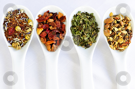 To use this stock image in your creative project, please select the size you need over to the right and click the "Add to Cart" button.
Your downloaded image will come with the Cutcaster watermark removed so don’t worry about the watermark you see on this page. Assorted herbal wellness dry tea in spoons stock photo, Herbal wellness dried tea in four spoons by Elena Elisseeva