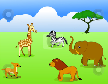 To use this stock image in your creative project, please select the size you need over to the right and click the "Add to Cart" button.
Your downloaded image will come with the Cutcaster watermark removed so don’t worry about the watermark you see on this page. Wild life animal cartoon stock vector clipart, Wild life animal cartoon by Surya Zaidan