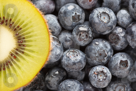 To use this stock image in your creative project, please select the size you need over to the right and click the "Add to Cart" button.
Your downloaded image will come with the Cutcaster watermark removed so don’t worry about the watermark you see on this page. Macro Kiwi and Blueberries stock photo, Macro Kiwi and Blueberries Background with Copy Space. by Andy Dean
