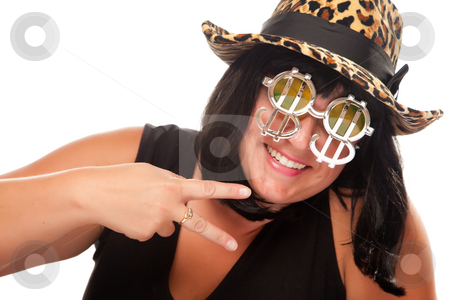 To use this stock image in your creative project, please select the size you need over to the right and click the "Add to Cart" button.
Your downloaded image will come with the Cutcaster watermark removed so don’t worry about the watermark you see on this page. Beautiful Smiling Girl with Peace Sign stock photo, Beautiful Smiling Girl with Peace Sign, Bling-Bling Dollar Glasses and Funky Hat Isolated on a White Background. by Andy Dean