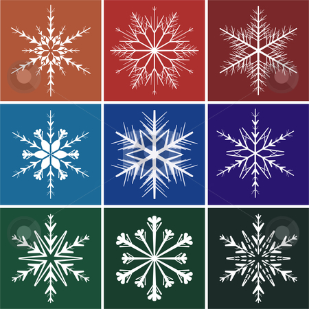 To use this stock image in your creative project, please select the size you need over to the right and click the "Add to Cart" button.
Your downloaded image will come with the Cutcaster watermark removed so don’t worry about the watermark you see on this page. Nowflakes stock vector clipart, Snowflakes on colors background illustrations image vector by Čerešňák