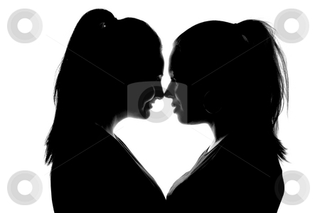 To use this stock image in your creative project, please select the size you need over to the right and click the "Add to Cart" button.
Your downloaded image will come with the Cutcaster watermark removed so don’t worry about the watermark you see on this page. Two Women Looking Into Each Others Eyes stock photo, A silhouette of two women gazing into each others eyes. The composition creates a heart shape between them. Black and white isolated on white. by Christopher Guzman