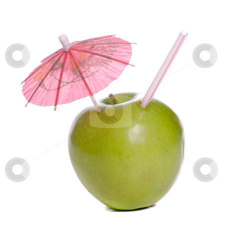 To use this stock image in your creative project, please select the size you need over to the right and click the "Add to Cart" button.
Your downloaded image will come with the Cutcaster watermark removed so don’t worry about the watermark you see on this page. Fresh Apple Juice stock photo, Concept image of fresh apple juice featuring an apple with a straw and an umbrella in it by Richard Nelson