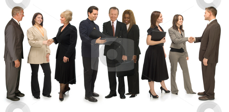 To use this stock image in your creative project, please select the size you need over to the right and click the "Add to Cart" button.
Your downloaded image will come with the Cutcaster watermark removed so don’t worry about the watermark you see on this page. Networking Group stock photo, Group of corporate business people networking on a white background by James Steidl
