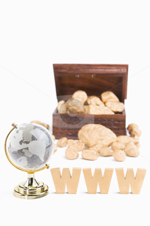 To use this stock image in your creative project, please select the size you need over to the right and click the "Add to Cart" button.
Your downloaded image will come with the Cutcaster watermark removed so don’t worry about the watermark you see on this page. WWW bring wealth concept stock photo, WWW bring wealth concept using WWW characters block plus world globe with treasure chest and golden nuggets by Rudyanto Wijaya