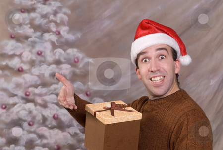To use this stock image in your creative project, please select the size you need over to the right and click the "Add to Cart" button.
Your downloaded image will come with the Cutcaster watermark removed so don’t worry about the watermark you see on this page. Christmas Gift stock photo, A young man holding a Christmas gift and smiling by Richard Nelson