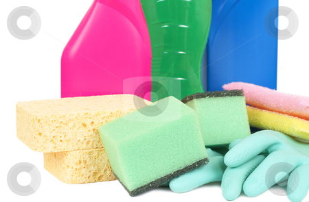 To use this stock image in your creative project, please select the size you need over to the right and click the "Add to Cart" button.
Your downloaded image will come with the Cutcaster watermark removed so don’t worry about the watermark you see on this page. Variety of cleaning products stock photo, Variety of cleaning products such as sponges, gloves, and bottles with chemicals isolated on white background by Elena Weber (nee Talberg)