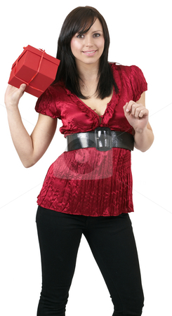 To use this stock image in your creative project, please select the size you need over to the right and click the "Add to Cart" button.
Your downloaded image will come with the Cutcaster watermark removed so don’t worry about the watermark you see on this page. Portrait of beautiful brunette woman stock photo, Portrait of a beautiful young brunette woman holding gift box at a celebration. Isolated on white background by Elena Weber (nee Talberg)
