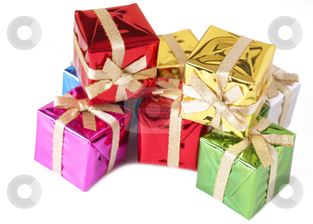 To use this stock image in your creative project, please select the size you need over to the right and click the "Add to Cart" button.
Your downloaded image will come with the Cutcaster watermark removed so don’t worry about the watermark you see on this page. Stack of colorful gift boxes stock photo, Stack of colorful gift boxes with golden bows isolated on white background by Elena Weber (nee Talberg)