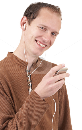To use this stock image in your creative project, please select the size you need over to the right and click the "Add to Cart" button.
Your downloaded image will come with the Cutcaster watermark removed so don’t worry about the watermark you see on this page. Young caucasian man listening to music stock photo, Young caucasian man wearing trendy clothes listening to music. Isolated on white background by Elena Weber (nee Talberg)