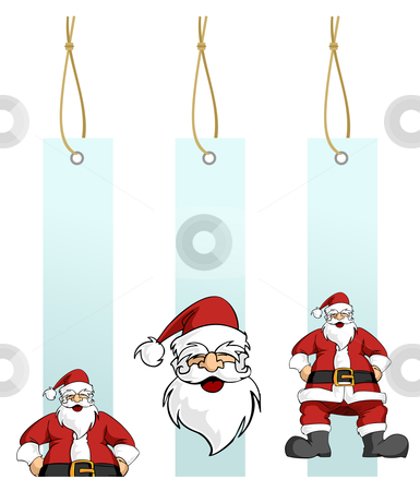 To use this stock image in your creative project, please select the size you need over to the right and click the "Add to Cart" button.
Your downloaded image will come with the Cutcaster watermark removed so don’t worry about the watermark you see on this page. Christmas series: Santa Claus character in hanging lables stock vector clipart, Happy Santa Claus in different light blue hanging tags. White background. Vector illustration by Cienpies Design