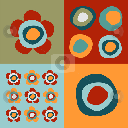 To use this stock image in your creative project, please select the size you need over to the right and click the "Add to Cart" button.
Your downloaded image will come with the Cutcaster watermark removed so don’t worry about the watermark you see on this page. Flowers and circles pattern stock vector clipart, Pattern of squares with colorful circles and flowers by Cienpies Design