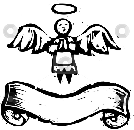 To use this stock image in your creative project, please select the size you need over to the right and click the "Add to Cart" button.
Your downloaded image will come with the Cutcaster watermark removed so don’t worry about the watermark you see on this page. Angel With Banner stock vector clipart, Christmas Angel with halo and banner in woodcut style. by Jeffrey Thompson