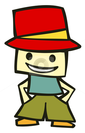 To use this stock image in your creative project, please select the size you need over to the right and click the "Add to Cart" button.
Your downloaded image will come with the Cutcaster watermark removed so don’t worry about the watermark you see on this page. Funny kid cartoon character stock vector clipart, Friendly boy with his hands in his pockets and a funny red hat. Suitable for comics or cartoon character. Vector available by Cienpies Design