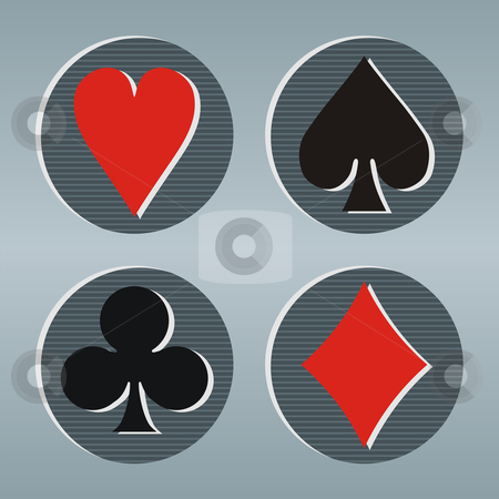 To use this stock image in your creative project, please select the size you need over to the right and click the "Add to Cart" button.
Your downloaded image will come with the Cutcaster watermark removed so don’t worry about the watermark you see on this page. Poker playcard icons stock vector clipart, Poker playcards icons in a gray frame with circles on striped background. Vector available by Cienpies Design