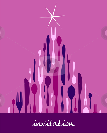 To use this stock image in your creative project, please select the size you need over to the right and click the "Add to Cart" button.
Your downloaded image will come with the Cutcaster watermark removed so don’t worry about the watermark you see on this page. Christmas Tree Cutlery Design stock vector clipart, Christmas Tree Cutlery. Fork, spoon and knife pattern forming a tree with a shiny white star on top. Purple background. Usable as invitation card. Vector file available. by Cienpies Design