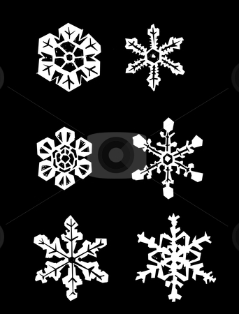To use this stock image in your creative project, please select the size you need over to the right and click the "Add to Cart" button.
Your downloaded image will come with the Cutcaster watermark removed so don’t worry about the watermark you see on this page. Snowflakes stock vector clipart, Snowflakes placed on a solid black background. by Jeffrey Thompson