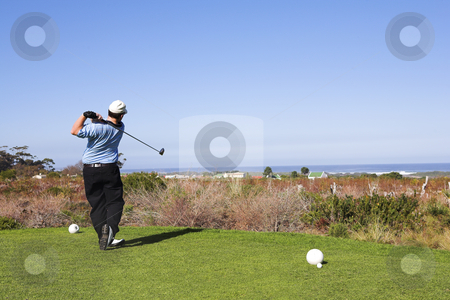 To use this stock image in your creative project, please select the size you need over to the right and click the "Add to Cart" button.
Your downloaded image will come with the Cutcaster watermark removed so don’t worry about the watermark you see on this page. Golf #11 stock photo, Man playing golf. by Sean Nel