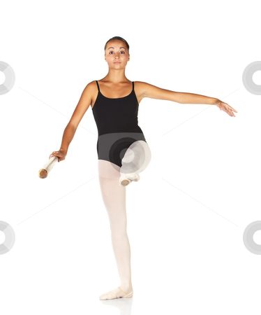 To use this stock image in your creative project, please select the size you need over to the right and click the "Add to Cart" button.
Your downloaded image will come with the Cutcaster watermark removed so don’t worry about the watermark you see on this page. Ballet Steps stock photo, Young caucasian ballerina girl on white background and reflective white floor showing various ballet steps and positions. Grand Battement. Not Isolated. by Sean Nel